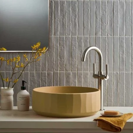 Franz Round Concrete Basin 42 Diameter - Freestanding - Ochre Yellow