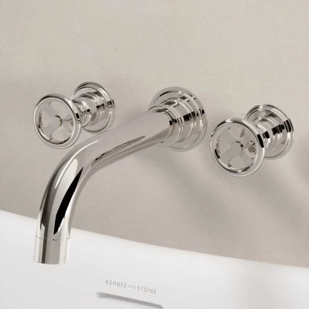 Klee Wall Mounted 3 Hole Bath Filler - Polished Nickel