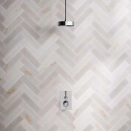 Klee Single Outlet Concealed Shower with 210mm Ceiling Arm & 8" Rose - Metal Lever - Chrome