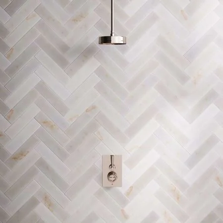 Klee Single Outlet Concealed Shower with 210mm Ceiling Arm & 8" Rose - Metal Lever - Polished Nickel