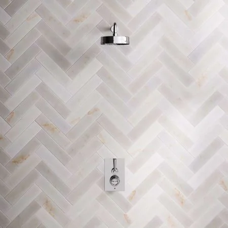 Klee Single Outlet Concealed Shower with 500mm Wall Arm & 8" Rose - Metal Lever - Chrome