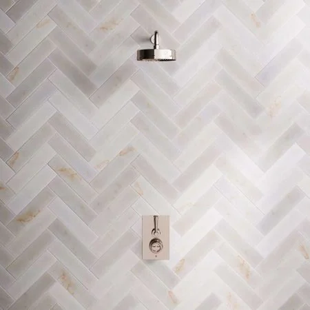 Klee Single Outlet Concealed Shower with 500mm Wall Arm & 8" Rose - Metal Lever - Polished Nickel