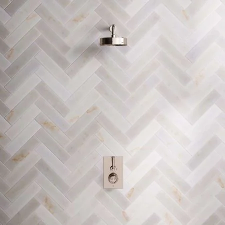 Klee Single Outlet Concealed Shower with 300mm Wall Arm & 8" Rose - Metal Lever - Polished Nickel