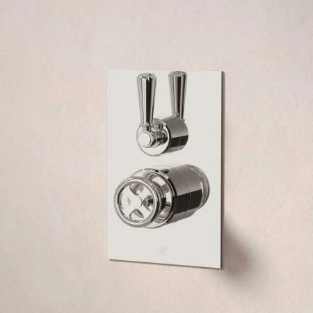 Klee Single Outlet Concealed Shower with 210mm Ceiling Arm & 8" Rose - Metal Lever - Polished Nickel