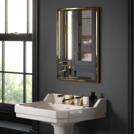 Traditional Fixed 18" x 24" Rectangular Mirror - Timeless Brass