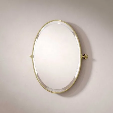 Traditional Hinged Oval Mirror - Timeless Brass