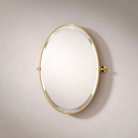 Traditional Hinged Oval Mirror - Living Brass