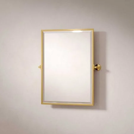 Traditional Hinged Rectangular Mirror - Living Brass