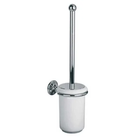 Lefroy Brooks Classic Ceramic Pot & Brush With Wall Bracket And Brass Cover Plate LB4503