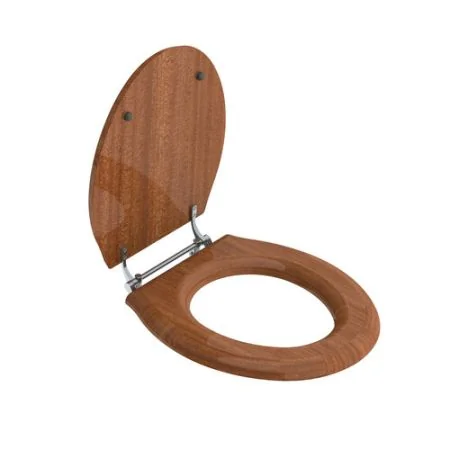 Lefroy Brooks Lissa Doon Mahogany Lavatory Seat With Bar Hinge LB7540 - Chrome