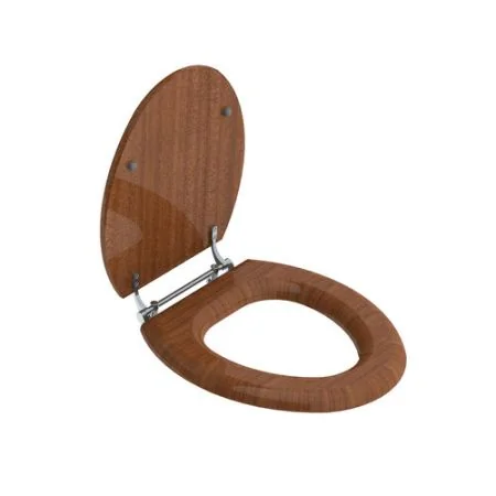Lefroy Brooks La Chapelle Mahogany Lavatory Seat With Bar Hinge LB7740 - Chrome