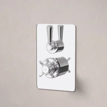 Linton Single Outlet Concealed Shower with 210mm Ceiling Arm & 6" Rose - Metal Lever - Chrome