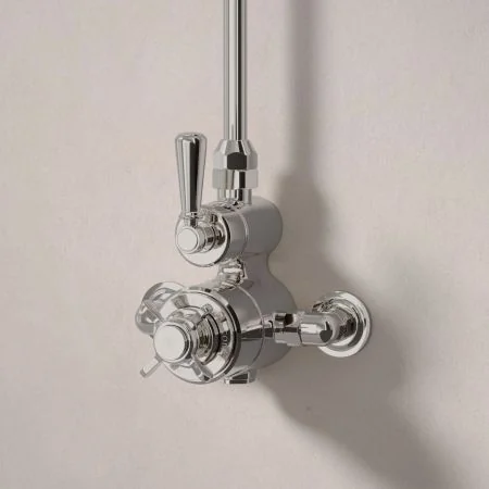 Linton Single Outlet Exposed Shower with 8" Rose - Metal Lever - Polished Nickel
