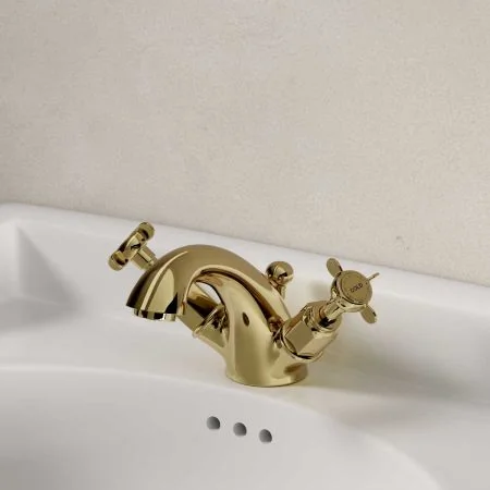 Linton X Top Monobloc Basin Mixer Timeless Brass