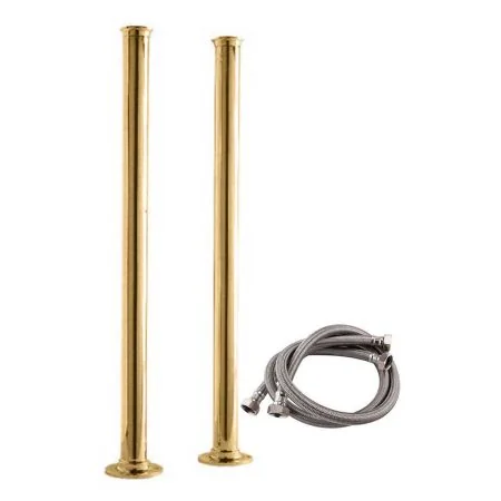 Living Brass Finish Standpipes With Flexi (for baths without tap holes)