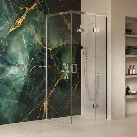 Swale 900mm x 900mm Hinged Door Shower Enclosure - Chrome
