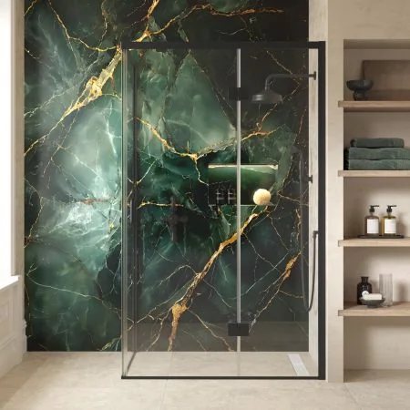 Swale 1200mmx 800mm Hinged Door Shower Enclosure - Matt Black
