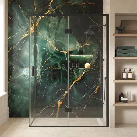 Swale 1400mmx 900mm Hinged Door Shower Enclosure - Matt Black