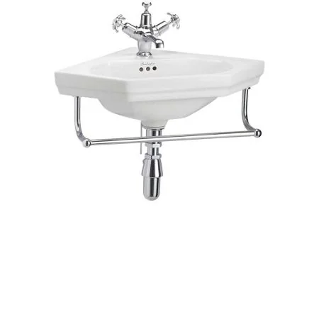 The Burlington Victorian  Corner Basin & Towel Rail Wall Mounted