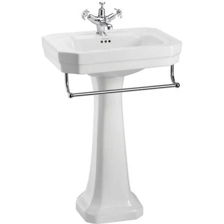 The Burlington Victorian Medium Basin With Towel Rail & Pedestal