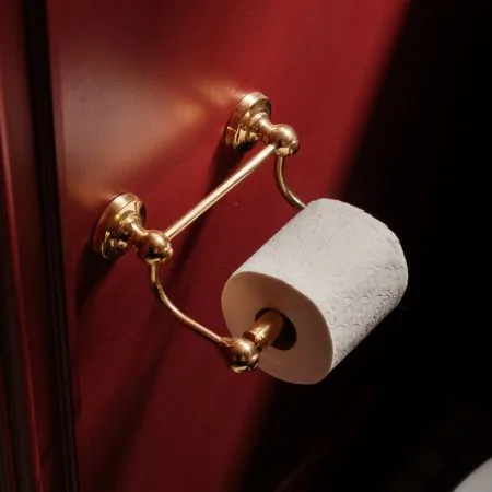 Traditional Bar Toilet Paper Holder - Living Brass