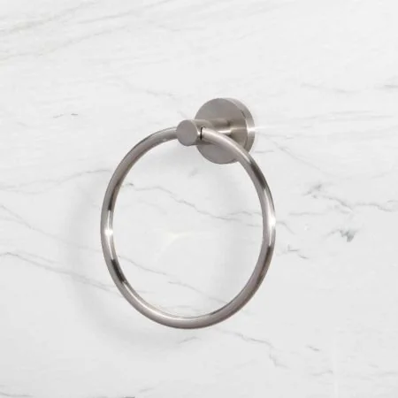 Contemporary Collection Round Towel Ring - Brushed Nickel