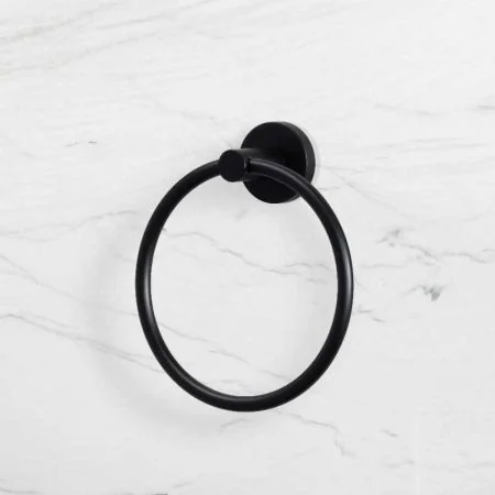 Contemporary Collection Round Towel Ring - Matt Black