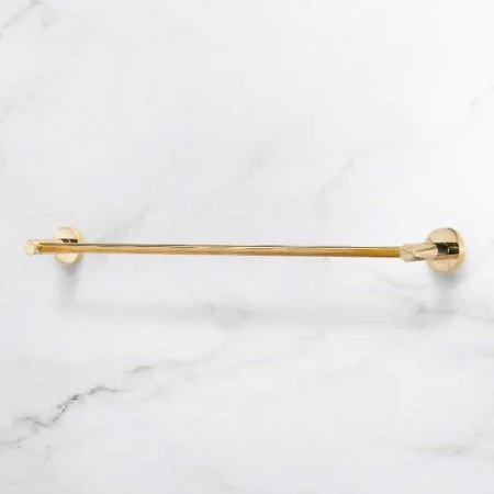 Contemporary Single Towel Rail - Living Brass