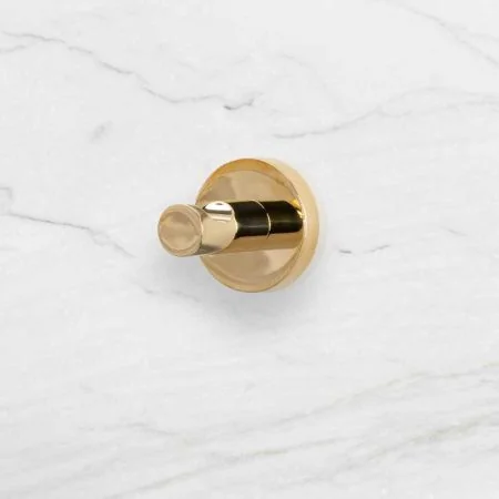 Contemporary Single Robe Hook - Living Brass