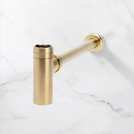 Contemporary Collection Flat Bottom Basin Bottle Trap - Brushed Brass