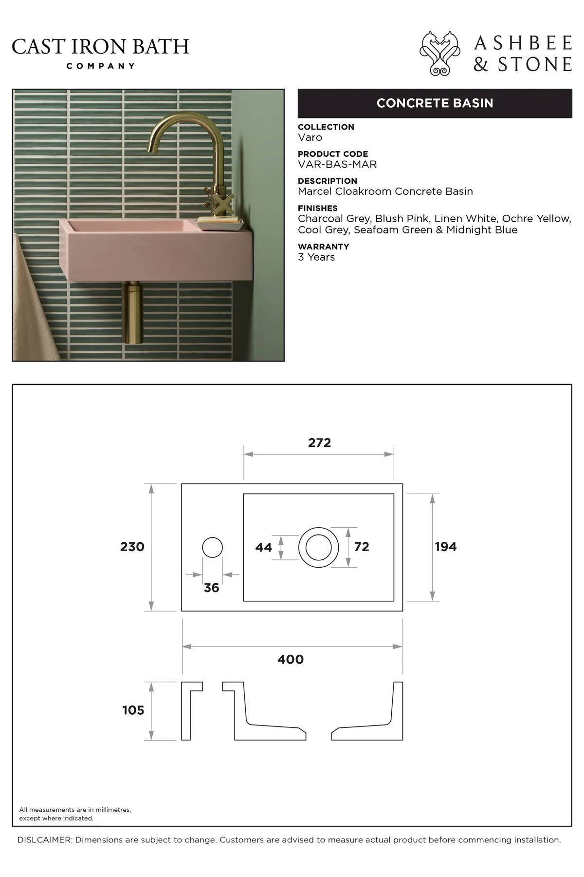 View Marcel Concrete Basin specification}}