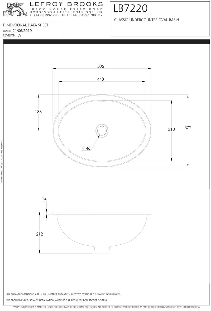 Specification drawing for - LB7220