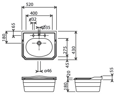 Specification drawing for - BSBASIN2WHIBL