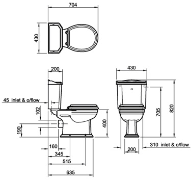 Specification drawing for - BSCLOCC6WHI-BS6CICCCWHIBL