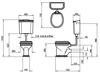 Specification drawing for - BSCLOLL6WHI-BS6CILLCWHIBL