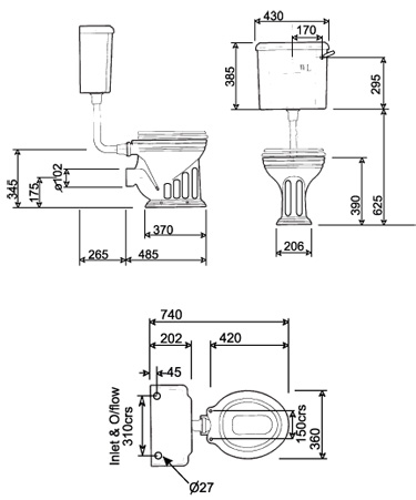 Specification drawing for - BECLOHL6WHI-BE6CILLCWHIBL