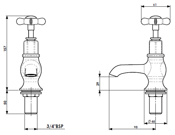 Specification drawing for - CIBC-3/4-BP-X-PB