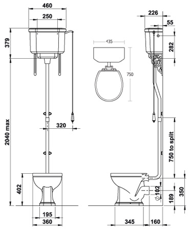 Specification drawing for - EMCLOHL6WHI-EM6CIHLCWHIBL