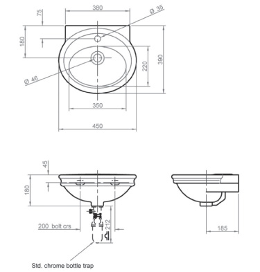 Specification drawing for - HIBASCLAWHIBL