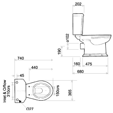 Specification drawing for - VCCLOCC6WHI-BE6CICCCWHIBL