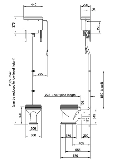 Specification drawing for - VCCLOHL6WHI-VC6CIHLCWHIBL